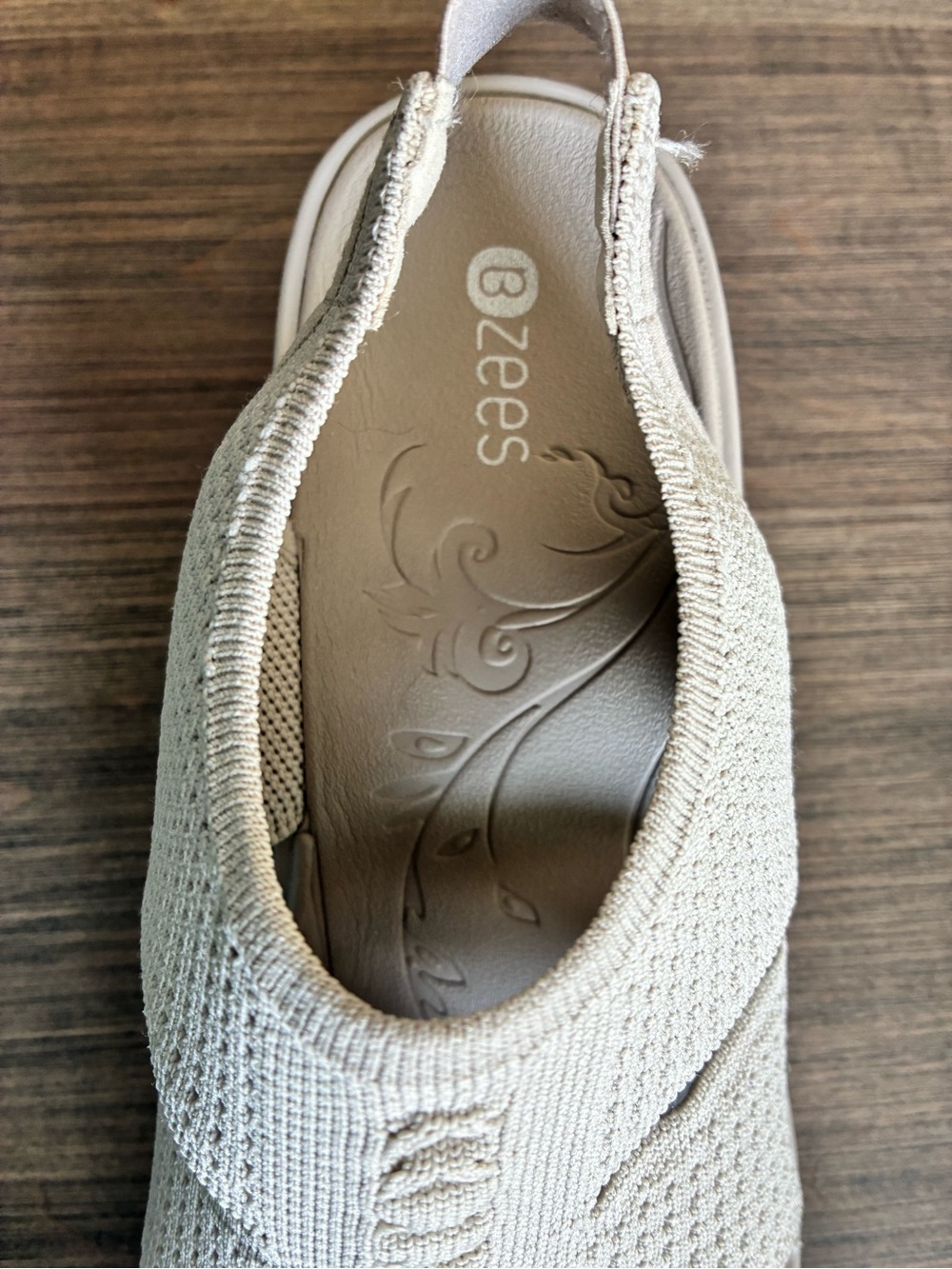 Bzees Comfort Knit Slingback Sandals - Cream - Picture 3 of 6